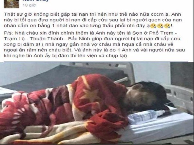 Xác minh thông tin thanh niên bị đâm sau khi cứu người
