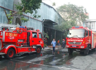 Hỏa hoạn ở buồng sơn của công ty gỗ