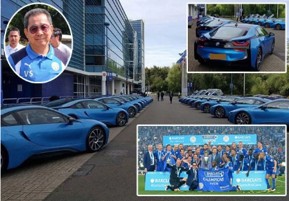 Tỉ phú Thái chi 2 triệu bảng thưởng siêu xe cho toàn đội Leicester
