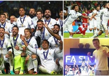 Ramos xoa đầu HLV Zidane để ăn mừng chiến thắng