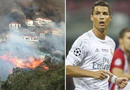 Cristiano Ronaldo dang tay cứu trợ đám cháy quê nhà