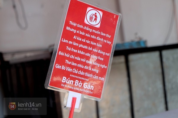 Quán bún bò gân 'bá đạo' nhất Sài Gòn thay bảng nội quy bằng... thơ - ảnh 3
