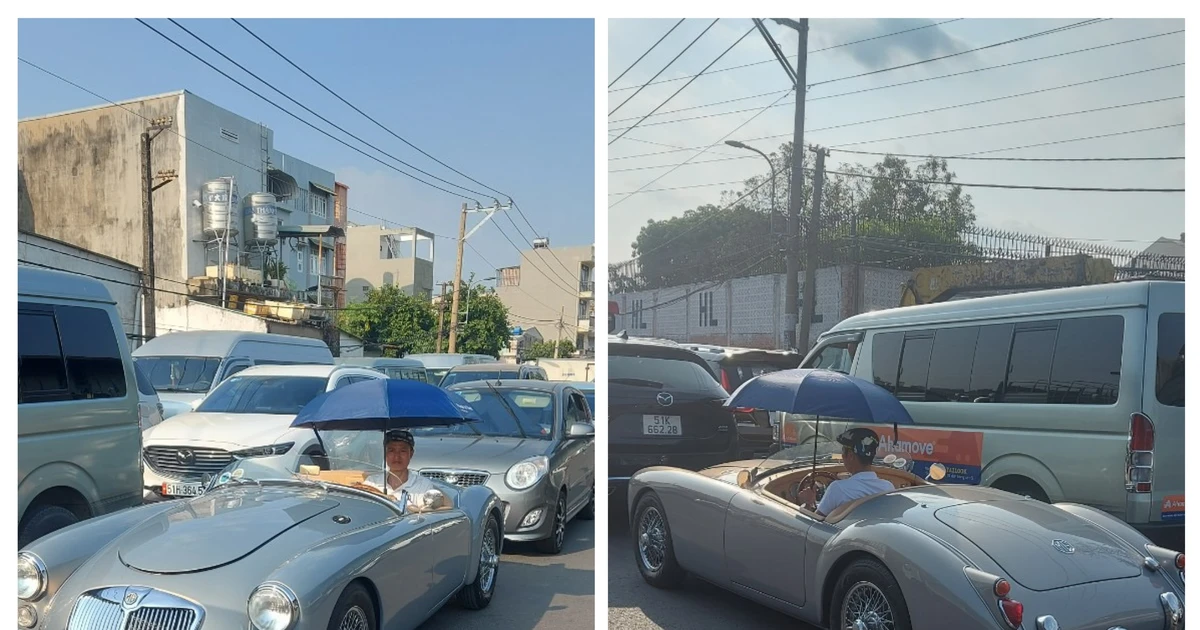 Lộ diện 'thân thế' chiếc xe mui trần đi đăng kiểm chủ xe phải che dù | Báo  Pháp Luật TP. Hồ Chí Minh
