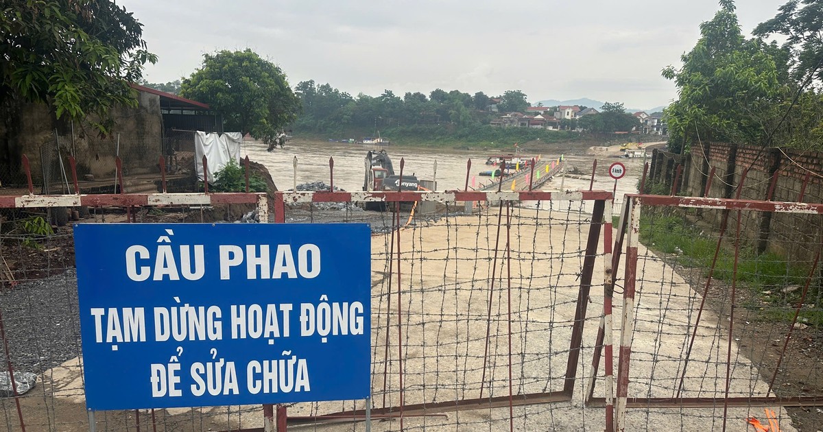 Cầu Phao Phong Châu Ngưng Hoạt Động: Mực Nước Sông Thao Dâng Cao Đáng Lo Ngại