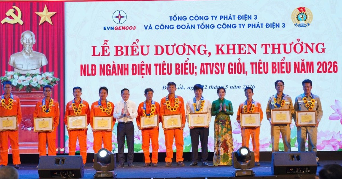 EVNGENCO3: Vinh danh người lao động ngành điện tiêu biểu và an toàn vệ sinh viên giỏi