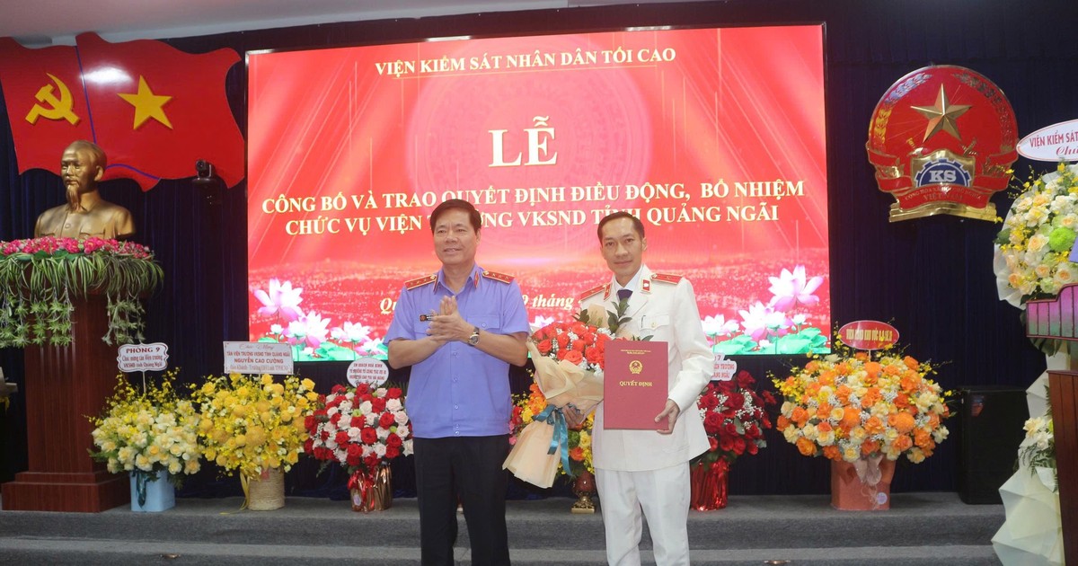 Ông Nguyễn Cao Cường giữ chức Viện trưởng Viện kiểm sát nhân dân tỉnh Quảng Ngãi
