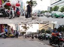 Vỉa hè bong tróc đã được trám an toàn
