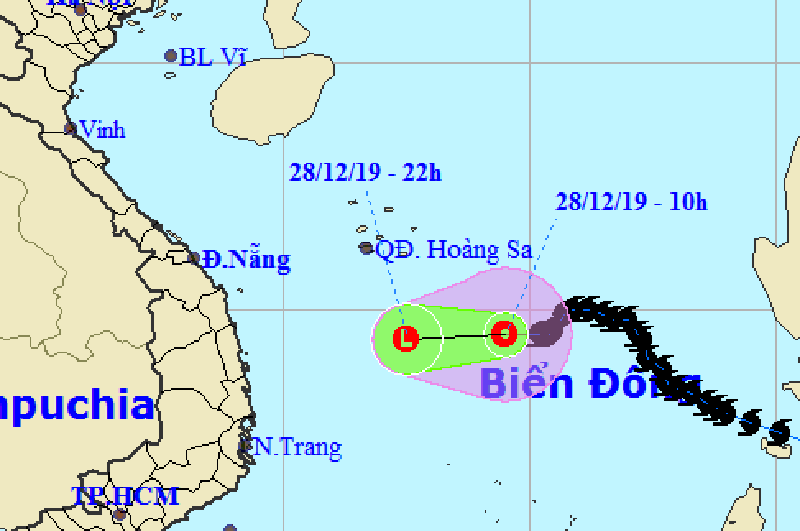 Bão số 8 suy yếu thành áp thấp nhiệt đới ở biển Đông