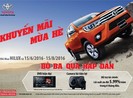 Chương trình khuyến mãi mùa hè 2016 của Toyota Việt Nam