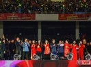 Cầu thủ U-23 hát 'Niềm tin chiến thắng' ở sân Mỹ Đình