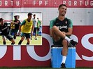 Ronaldo đùa giỡn trên sân tập trước thất bại của Messi
