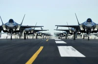 Mỹ đưa 6 chiếc tiêm kích tàng hình đa năng F-35A tới Hàn Quốc tập trận. Ảnh: REUTERS