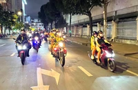 Tổ 363 Công an TP.HCM tuần tra trong dịp lễ 2-9. Ảnh: MINH VƯƠNG