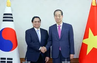 8 nội dung lớn trong thông cáo báo chí chung Việt Nam - Hàn Quốc 1 Thủ tướng Phạm Minh Chính hội đàm với Thủ tướng Hàn Quốc Han Duck Soo.