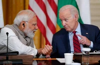 Tổng thống Mỹ Joe Biden và Thủ tướng Ấn Độ Narendra Modi tại Nhà Trắng hôm 23-6. Ảnh: AP