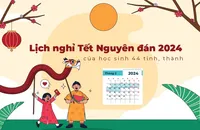 Lịch nghỉ Tết Nguyên đán 2024 của học sinh 44 tỉnh, thành