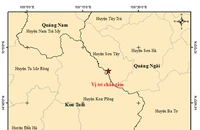 Bản đồ tâm chấn động đất. Ảnh: Viện vật lý địa cầu.