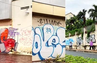 Tủ điện bị vẽ bậy bôi bẩn, nhem nhuốc làm mất mỹ quan đô thị. Ảnh: HUỲNH THƠ