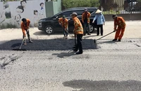 Đường Nguyễn Hoàng, TP Thủ Đức đang được sửa chữa, khắc phục hư hỏng