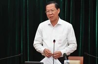 Chủ tịch UBND TP.HCM Phan Văn Mãi phát biểu tại buổi làm việc. Ảnh: A.DŨNG