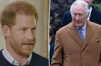 Vua Charles III (phải) và Hoàng tử Harry (trái).