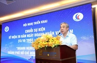 Ông Nguyễn Ngọc Hòa, Chủ tịch HUBA phát biểu. Ảnh: TÚ UYÊN