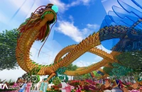 Lộ diện linh vật Rồng dài hơn 100 m ở đường hoa Nguyễn Huệ Tết 2024