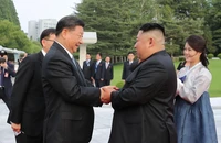 Ông Tập Cận Bình và nhà lãnh đạo Triều Tiên Kim Jong-un. Ảnh: KCNA