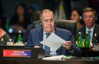 Ngoại trưởng Nga Sergei Lavrov tại hội nghị thượng đỉnh G20 ở Indonesia. Ảnh: BAY ISMOYO/Pool/REUTERS
