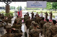 inh sĩ Mỹ và Philippines tại buổi lễ khai mạc cuộc tập trận thường niên Balikatan năm 2022. Ảnh: Lisa Marie David/REUTERS
