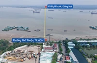 Toàn cảnh khu vực xây cầu Phú Mỹ 2 dài 6,3km vượt sông Đồng Nai