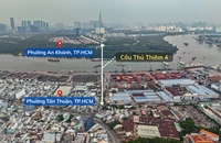 Cận cảnh khu vực sẽ xây dựng cầu Thủ Thiêm 4 vượt sông Sài Gòn 