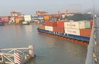 Giải cứu tàu chở container kẹt dưới cầu Đồng Nai