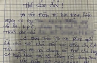 Thư cảm ơn lực lượng công an xã