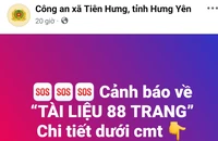 Cảnh báo về tài liệu xấu độc lan truyền trên mạng như 'Tài liệu 88 trang' 