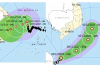 Bão số 15 và áp thấp nhiệt đới cùng hoạt động trên Biển Đông
