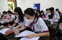 Học sinh lớp 12 Trường THPT Trưng Vương (quận 1, TP.HCM) trong một giờ học.