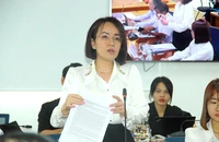 Bà Lê Thiện Quỳnh Như, Phó Chánh Văn phòng Sở Y tế TP.HCM, phát biểu tại buổi họp báo.