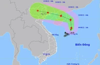 Dự báo đường đi của bão số 2.