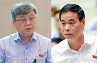 Ủy viên Ủy ban Tư pháp Trương Trọng Nghĩa (trái) và Phó Chủ nhiệm Ủy ban Tư pháp Nguyễn Mạnh Cường tại phiên họp.