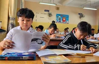 Một giờ học của học sinh Trường THCS Tô Ký, huyện Hóc Môn.