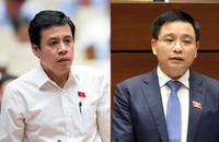 ĐB Trần Anh Tuấn, Đoàn ĐBQH TP.HCM (trái) và Bộ trưởng Bộ GTVT Nguyễn Văn Thắng tại phiên chất vấn chiều 7-6.
