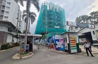 Một dự án nhà ở xã hội đang xây dựng ở huyện Bình Chánh, TP.HCM.