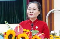 Chủ tịch HĐND TP.HCM Nguyễn Thị Lệ phát biểu tại buổi lễ hình thành và phát triển quận Tân Phú.