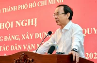 Bí thư TP.HCM Nguyễn Văn Nên phát biểu tại hội nghị.
