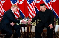 Tổng thống Mỹ Donald Trump và lãnh đạo Triều Tiên Kim Jong-un tại thượng đỉnh Mỹ - Triều lần hai tổ chức ở Hà Nội vào tháng 2-2019.
