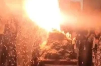 Thí nghiệm khoa học mô phỏng quá trình núi lửa phun trào gây nổ lớn tại trường trung học Rancugua ở tỉnh Buenos Aires (Argentina) tối 9-10. Nguồn: REALIDAD SUR