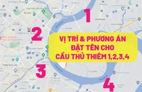 Vị trí và phương án đặt tên cho cầu Thủ Thiêm 1,2,3,4 