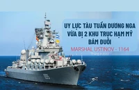 Uy lực tàu tuần dương tên lửa Đô đốc Ustinov của Nga vừa bị 2 khu trục hạm Mỹ bám đuôi