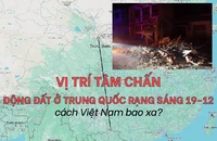 Vị trí tâm chấn động đất ở Trung Quốc rạng sáng 19-12 cách Việt Nam bao xa?